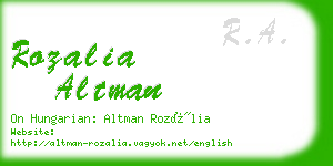 rozalia altman business card